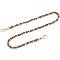 Leather Bag Accessories Uxcell Purse Strap 24" Leather for Shoulder Strap - Dark Brown/Gold