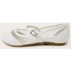 White Ballerinas Children's Shoes Monsoon Kids' Communion Lace Ballet Shoes - White
