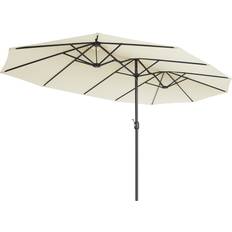 Songmics Extra Großer Sonnenschirm Mit Kurbel Beige