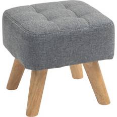 Homcom Grey Foot Stools Homcom Modern Footstool Fabric Rest Grey Foot Stool