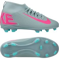 Boys - Grey Football Shoes Nike Children's Football Boots Mercurial Superfly 10 Club MG - Bleu
