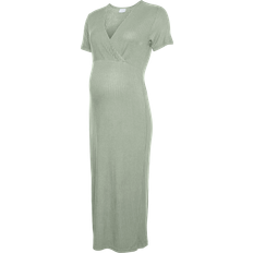 Short Sleeves Maternity & Nursing Wear Mamalicious Maternity Short Sleeved Ribbed Jersey Maxi Dress