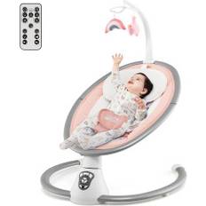 Cwy Elektrisk Babygunga Babyrocker Med 5 Gungnivåer 65,5 x 71,5 x 76 cm Rosa