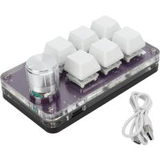 Keyboards Neoglint Shortcut One Handed Mechanical Keyboard Multifunction Mini 6 Key Gaming Keypad with RGB Light Knob