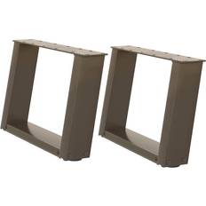 vidaXL Sofabordben U-formet 2 Stk Naturstål 50x30-31 cm Stål Bordben