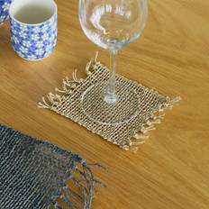 Ancient Wisdom Set Of 4 Seagrass Fringe Natural Coasters Coaster
