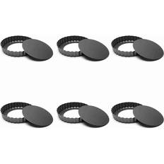 6 Pcs 3in Quiche Pan Food Grade Prevents Sticking Carbon Steel