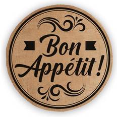Hemtextil Les Trésors de Lily Bon Appetit Beige Black 38 cm Place Mat Beige, Brown