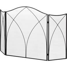 Gnistfang Homcom Klappbares Kamingitter mit 3 Paneelen 126 x 76 cm Schwarz