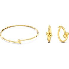 Isabel Bernard Cadeau d'Isabel 14 Karat Gold Bracelet Bangle and Hoop Earrings Gift Set - 14 Karat Gold