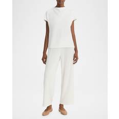 Vince Draped Neckline Strik T-shirt - Hvid