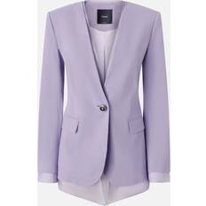 Purple Blazers Pinko Blazer Élégant En Lin Et Organza De Soie - Purple