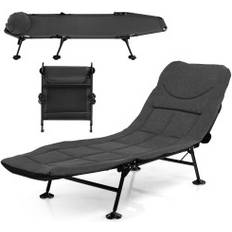 Northix Hopfällbar Campingsäng Med Avtagbar Madrass 194 x 66 x 29 cm Grå