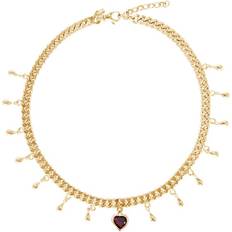 Maria Nilsdotter Halsband Maria Nilsdotter Drop Of Heart Necklace Moçambique Granat - Guld
