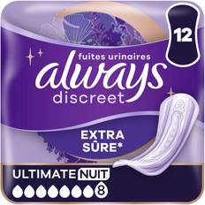 Serviettes hygiéniques Always Discreet Ultimate Nuit Extra Sûre x 12