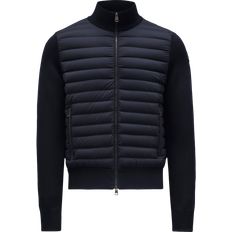 Moncler Padded Crepe Cotton Zip-Up Cardigan - Blue