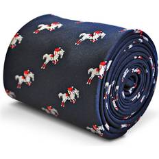 Blue Ties Navy Tie With Showjumping Jockey Design - Dark Navy Blue