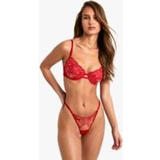 Boohoo Knickers boohoo Womens Kisses Embroidered Thong - Red