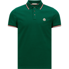 Moncler Pikétröjor Moncler Tricolor-Trimmed Cotton Piquet Polo Shirt - Green