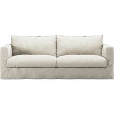 Linen Loose Covers Decotique Upholstery For Le Grand Air Nou 3-seater Linen Creamy White Loose Sofa Cover White