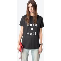 Zadig & Voltaire T-shirts Zadig & Voltaire Edwin Embellished Rock n Roll T-Shirt Black