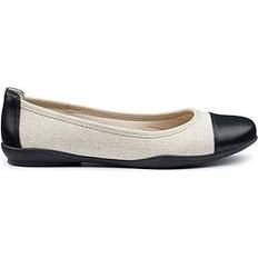 Hotter Ivy Wide Fit Ballerina Shoe - Beige/Black