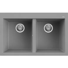 Lavelli da cucina Elleci Lavello Quadra 350 79 x 50 cm 2 Vasche Rettangolare Grigio Cemento