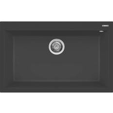 Lavelli da cucina Elleci Lavello Incasso 1 Vasca 79 x 50 cm Quadra 130 Granitek Antracite LGQ13059