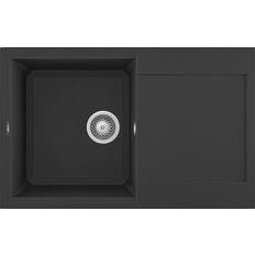 Lavelli con scolapiatti Elleci Lavello Cucina 1 Vasca 79 x 50 cm Nero