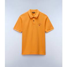 Men - Orange Polo Shirts Napapijri Elbas Short Sleeve Pique Polo Shirt - Orange