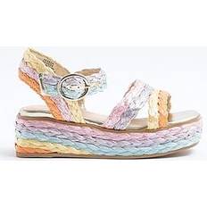 Red Sandals Children's Shoes River Island Girls Ombre Wedge Sandals - Red
