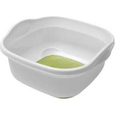 Addis 9L Soft Touch Wave Washing Up Kitchen Bowl White Grass Green Colander