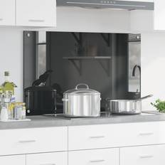 vidaXL Küchenrückwand Dunkelgrau 100x60x0,6 cm Sicherheitsglas Spritzschutz