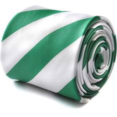 Men - White Ties Frederick Thomas Designer Mens Tie - Emerald Green/White