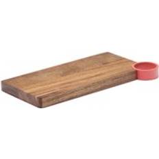 Metal Cheese Boards Kave Home Zairin Serving in FSC 100% Acacia Wood and Pink Metal Cheese Board