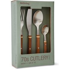 HKliving 70's 16 Pieces Wood Cutlery Set 16pcs