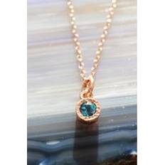 Topaz Necklaces Blue Topaz Sterling Silver November Birthstone Pendant Necklace - Rose Gold