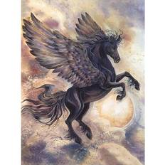Svarta Diamond Paintings Fiyo Diamond Mosaic Black Heaven Horse Wall Art 20x30cm