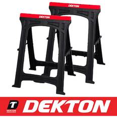 Saw Horses Dekton 2pcs Trestles Portable Folding Plastic Anti Slip Saw Horse 170kg
