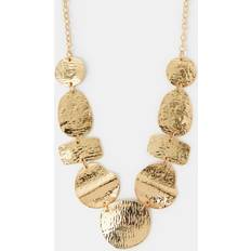 Gold Necklaces Accessorize Gold Textured Shape Collar Necklace -