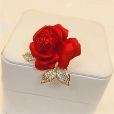 Red Brooches Maxpower Temperament Red Rose Brooch High-end Suit Accessories Pins Design Brooches