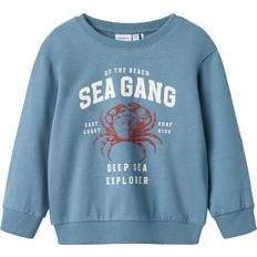 Hvid Sweatshirts Name It Organic Nmmfabian Sweatshirt - Blå
