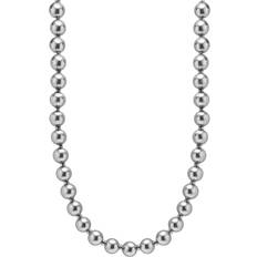 Nialaya Halsband Nialaya 10mm Metallic Pearl Necklace - Silver