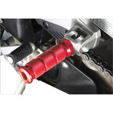 Red Motorcycle Foot Pegs Biketek Honda Alloy Round Sports Rider Footpegs - Red