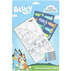 Blue Wall Decor Kid's Room Bluey Height Wall Colouring Chart