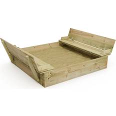 Wickey Wooden Sandpit Flippey With Hinged Lid