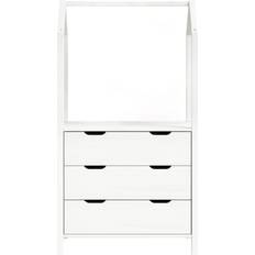 Kommoden IDIMEX Commode Enfant Montessori 3 Tiroirs 1 Tringle En Bois Massif Blanc