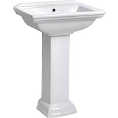 Piedestal handfat tvättställ Hill Ceramic Tvättställ Mayfair Vit 60 cm med Piedestal Vit Blank