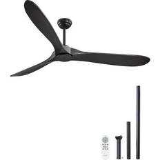 VEVOR Deckenventilator Holzflügel 180 cm Schwarz