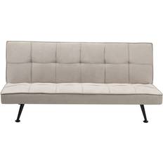 Beliani Modern Fabric Bed Hasle Beige Fabric Sofa 3 Seater